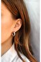 Pair of Silver Color Hoop Earrings 1.2 cm