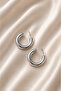 Pair of Silver Color Hoop Earrings 1.2 cm - 2