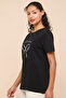 Embellished T-Shirt with Crew Neck and Short Sleeves - 5