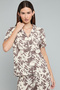 Floral Print Shirt with Lapel Collar and Short Sleeves - 2