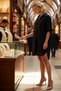 Women's Plus Size A-Line Mini Dress Shirt Collar Three Quarter Sleeve %100 Cotton Woven Comfortable Casual Modern