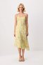 Women's Thin Strap Pool Collar Sleeveless Printed Tulle Knitted Midi Dress Lined Daily Casual Modern Stylish - 3