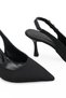 Women's Pointed Toe Open Back Thin Heeled Shoes 0012123 Matte Black - 4