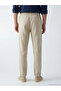 Beige Regular Fit Men's Linen Look Trousers - 4