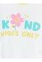 Lcw Kids White Crew Neck Printed Girls' T-Shirt - 6