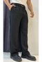 Striped Pleated Baggy Fit Fabric Trousers - 4