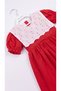 Lace Detailed Scallop Collar Red Cotton Girls' Casual Dress - 3