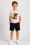 Girls and Boys T-Shirt Shorts Set 100% Cotton Summer Comfortable Fit Dinosaur Printed Sports Casual Set (Shorts and T-Shirt Set)