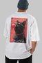 For the Love of Cats 59 Cats Printed White Oversize T-Shirt 100% Cotton Unisex Cat Lover Premium Design - 6