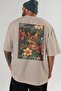 35 Cats for Cat Lovers Printed Beige Oversize T-Shirt 100% Cotton Unisex Cat Lover Premium Design - 5