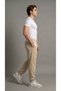 Men's Beige Parachute Pants with Zippered Pockets and Elastic Cuffs - 7