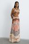 Linen High Waist Long Multi Skirt