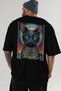 For the Love of Cats 66 Cats Printed Black Oversize T-Shirt 100% Cotton Unisex Cat Lover Premium Design - 6