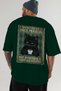 For the Love of Cats 105 Cat Printed Green Oversize T-Shirt 100% Cotton Unisex Cat Lover Premium Design - 5