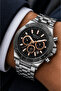 Men's Wristwatch Steel Band Silver Color Functional Premium Design with Calendar Gift Boxed