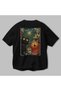 For the Love of Cats 110 Cat Printed Black Oversize T-Shirt 100% Cotton Unisex Cat Lover Premium Design - 3