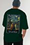 70 Cats for Cat Lovers Printed Green Oversize T-Shirt 100% Cotton Unisex Cat Lover Premium Design - 6