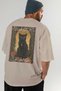 For the Love of Cats 84 Cats Printed Beige Oversize T-Shirt 100% Cotton Unisex Cat Lover Premium Design - 7