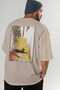 For the Love of Cats 50 Cats Printed Beige Oversize T-Shirt 100% Cotton Unisex Cat Lover Premium Design - 7
