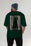 For the Love of Cats 26 Cats Printed Green Oversize T-Shirt 100% Cotton Unisex Cat Lover Premium Design - 4