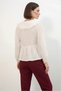 Women's Bebe Collar, Gathered Waist, Ruffled Scallop Detail White Shirt - 6