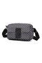 Daily Small Size Waterproof Crinkle Fabric Women's Phone and Messenger Bag Black/White - 2