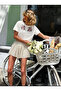Women's White Crew Neck Cotton T-Shirt with Lace Guipure Accessories Basic Loose T-Shirt Ayd99000