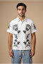 Front And Sleeve Placement Embroidery Half Sleeve Shirt