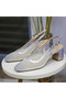 Silver Stone Tulle Slingback Women's Thick Heeled Evening Dress Shoes - 4
