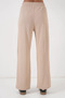 Women's Beige Corded Waist Drawstring Trousers - 5