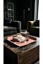 Metal Presentation Tray Set, Soft Colors, Modern Tea and Coffee Presentation Tray, 3 Piece Set (Pink-Pink-Pink) - 3