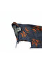 Women's Navy & Orange Floral 3/4 Sleeve Blouse - 3