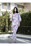 White Floral Round Neck Cotton Top and Pants Set - 2