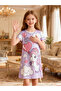 Girls Graphic Print Round Neck Nightdress - 5