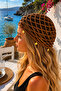 Bohemian Style Sequin Detail Hand Knitted Mesh Beanie Hair Accessory