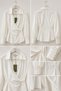 Women's White Double-Breasted Collar Waist Gathered Detailed Poplin Shirt (Slim Fit)