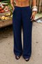 Women's Wide Leg Pants with Front Pocket Detail, Comfortable Fit, Casual Trousers - 2