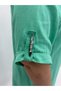 Plus Size Crew Neck Women's Dress with Metal Accessories, Sleeve Fold Detail and Flounce - 5