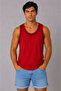 Men's Athlete Crew Neck Sleeveless Summer Tank Top - Red - 2