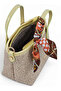 Yellow, Straw Look, Scarf, Cross Strap, Minimalist, Hand & Shoulder Women's Bag - 8