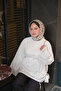 Women's Hakim Collar Waist Tie Brode Tunic Ecru