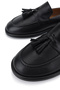 Women's Genuine Leather Black Loafer Shoes - 5