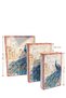Set of 3 Wooden Leather Decorative Book Boxes |   Hidden Safe Gift Home Decor 17-22-26 cm - 3