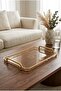 Crystal Presentation Tray 40X28 cm Transparent Amber – Decorative Presentation Tray with Luxurious Gold Handles - 2