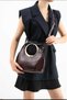 Women's Gold Accessory Detail Long Strap Hand and Shoulder Bag Burgundy - 2