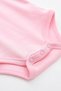 4-Piece Pink Melange Gray White Ecru Short Sleeve Baby Bodysuit Set, Baby Girl Snap Fastener Bodysuit Jumpsuit, Four-Piece Bodysuit Set - 7