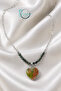 Handmade Ruby Stone Stringed Heart End Women's Necklace 45 cm Stainless Steel - 6