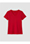 Red V-Neck Women's T-Shirt - 5