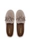 Women's Genuine Leather Beige Loafer Shoes - 6