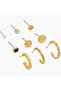 Pack of 9 Gold Tone Assorted Earrings with Pushback Closure - 3